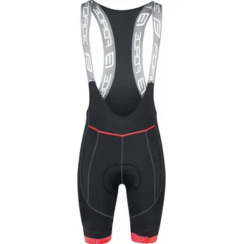 Cyklistické kalhoty kraťasy F FAME se šráky a vložkou, črn-červené XS