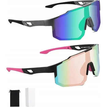 Sluneční brýle Polarizační brýle sada 2x FIALOVÉ MODRÉ ŠIROKÉ ZORNÉ POLE