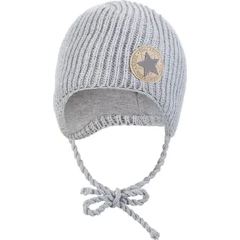 Módní doplněk Little Angel Čepice pletená zavazovací žebro Outlast ® - různé barvy Barva: sv.šedá, Velikost: 4 | 45-48 cm