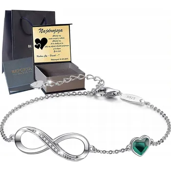 Náramek Náramek Nekonečno Srdce Celebrity Stříbro Zirkony Dárek