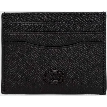 Peněženka Kožené pouzdro na karty Coach černá barva CL253 99X, vel. ONE SIZE