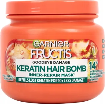Vlasová regenerace Garnier Fructis Goodbye Damage Keratin Hair Bomb obnovující maska na vlasy 320 ml