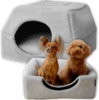 Pelíšek pro psa Amibelle psí bouda šedá 48 cm x 48 cm