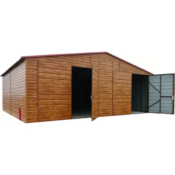 Přístřešek na auto 25.D Plechová garáž ZLATÝ DUB 8 x 8 m