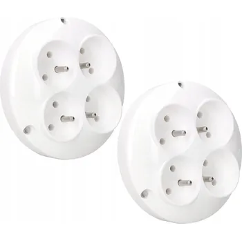 Elektrická zásuvka 2X ROZBOČKA ROZDVOJKA 4 ZÁSUVKY S UZEMNĚNÍM
