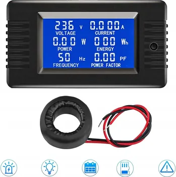 PANELOVÝ AMPÉRMETR VOLTMETR STŘÍDAVÉHO NAPĚTÍ A PROUDU AC LCD