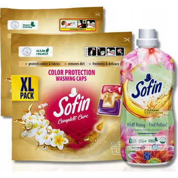Aviváž Sofin Kapsle na praní barevného prádla, 66 praní + Tekutá aviváž 1,4 l