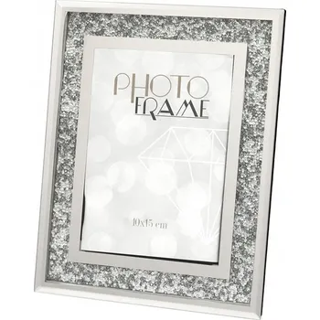 Obraz RÁMEČEK S KAMENY NA FOTOGRAFII 10x15 cm STŘÍBRNÝ GLAMOUR