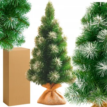 Vánoční dekorace UMĚLÝ VÁNOČNÍ STROMEČEK OZDOBNÝ 50 CM Vánoční na stůl MALÝ Zasněžený JUTA