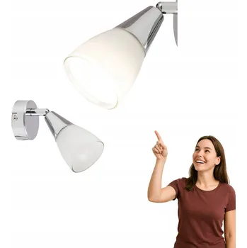 Nástěnné svítidlo Nástěnné bodové svítidlo chrom bílé skleněné nastavitelné do obýváku Rabalux