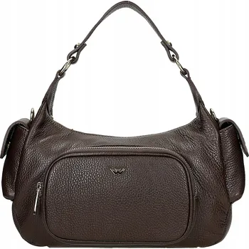 Kabelka Wojas kabelka z pravé kůže hnědá