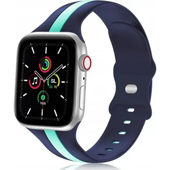 Řemínek na hodinky ŘEMÍNEK PRO APPLE WATCH 2/3/4/5/6/7/8/9/SE 38/40/41 MODRÝ SILIKONOVÝ