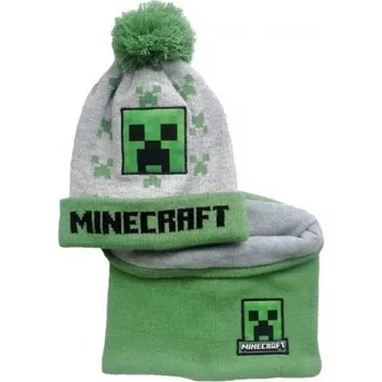 Čepice Fashion.uk • Sada zimní čepice a nákrčník Minecraft - Creeper 54