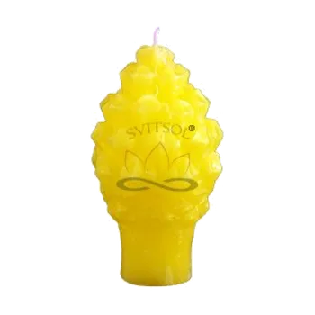 Výroba svíčky Svíčka Šiška malá žlutá s třpytem – ručně vyráběná, vanilka, ...