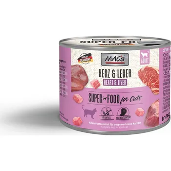 Krmivo pro kočku MAC's Cat s masovým menu – srdce a játra 12 × 200 g
