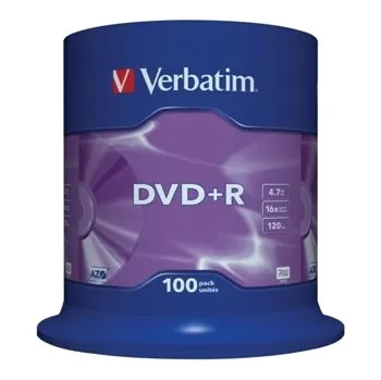 Optické médium DVD+R Verbatim 16x spindl po 100ks
