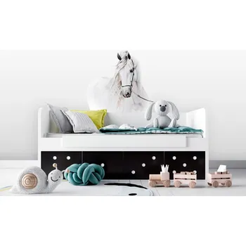 Samolepící dekorace Úžasná nálepka na zeď sněhovo bílý kůň 115 x 127 cm