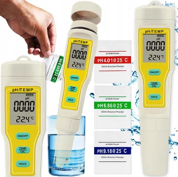 Bazénová chemie MĚŘIČ PH VODY KYSELOMĚR - TESTER PH VODY AKVÁRIA BAZÉNU TEPLOTA 2V1