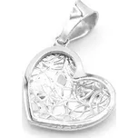 Přívěsek z bílého zlata srdce se zdobením