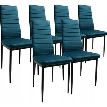 Jídelní židle Sada 6 Židlí Velur Mořská Zelená Elegance a Komfort HIT glamour