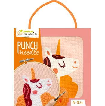 Obraz Sada Punch Needle Jednorožec Průměr: 13 cm