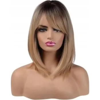 Paruka Blond paruka s ofinou, krátká, jako PŘIROZENÁ + čepice