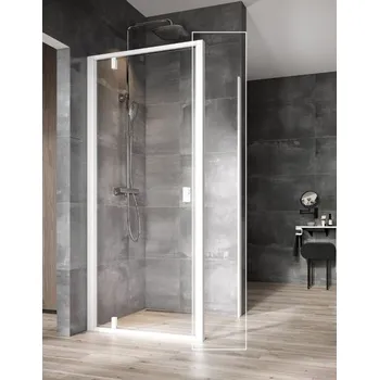 Ravak Nexty Boční pevná stěna 80 cm, bílá mat/čirá NPSS-80 94O40E00Z1