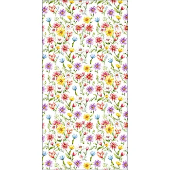 ubrus Ubrus barevné květiny na bílém 50x100