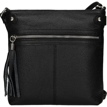 Kabelka Dámská kožená crossbody kabelka Italia Laura - černá