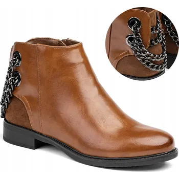 Dámská zimní obuv Wojtyłko dámské kotníkové boty s plochým podpatkem velikost 39