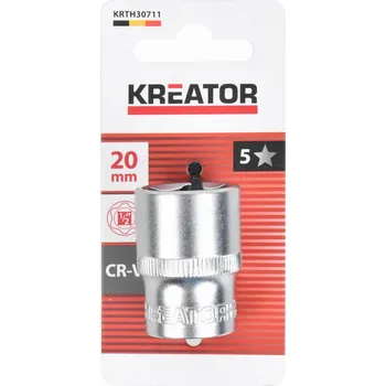 Gola hlavice Nástrčná hlavice (ořech) 20mm 1/2" KREATOR KRTH30711