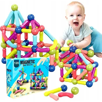 ostatní stavebnice Stavebnice edukativní tyčky Sticks velké XXL 120 dílků magnetické konstrukční