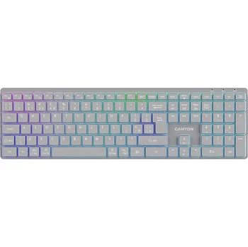 Klávesnice CANYON Klávesnice HKB-W11 UK/US RGB Dva Režimy Bezdrátová Šedá