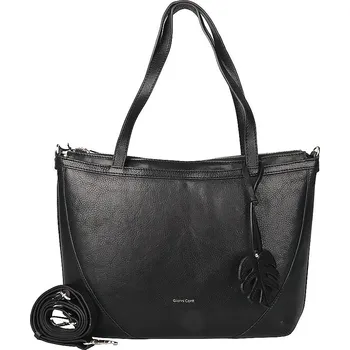 Kabelka Tříoddílová velká značková kožená kabelka na rameno Gianni Conti 494 černá