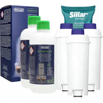 Příprava kávy 2x odvápňovač Delonghi DLSC500 + 3x filtr Sillar pro kávovary Delonghi