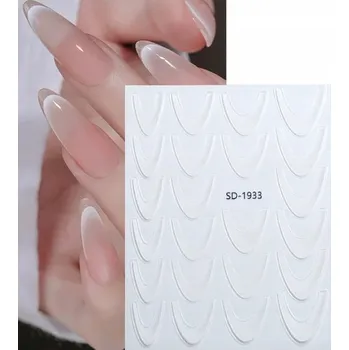 samolepka Samolepky na nehty Bílé Proužky pro French manikúru ozdoby S173