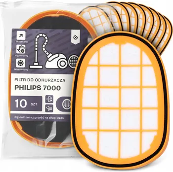 Filtr do vysavače 10x FILTR do VYSAVAČE Philips 7000 Vzduchový Pěnový Účinný FILTRY EM-W