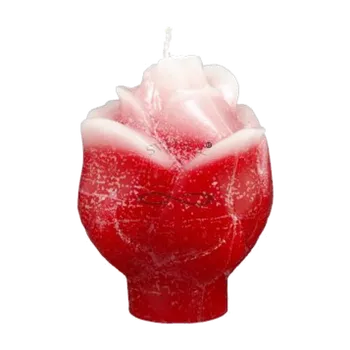 Svíčka Reliéfní svíčka RŮŽE červená – ruční výroba Královské Poříčí