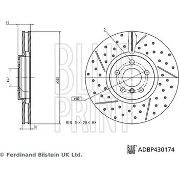 Brzdový kotouč Brzdový kotouč BLUE PRINT ADBP430174