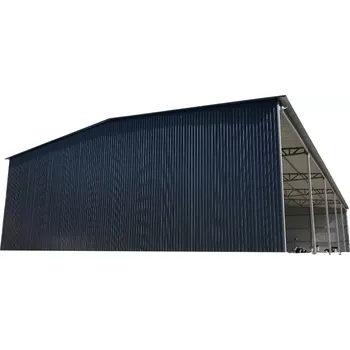 Zahradní stavba 8H. Plechový přístřešek 20 x 10 RAL7016