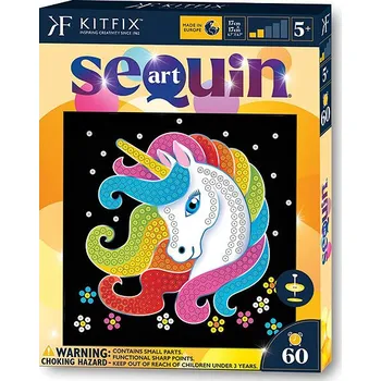 Diamantové malování Kitfix Třpytivá kreativní sada s flitry Sequin art - Jednorožec 5+