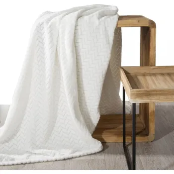 deka Krémová dekorační deka z hebké sametové látky Šířka: 70 cm | Délka: 160 cm