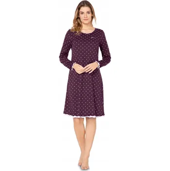 Dámská noční košile Noční košile E.Femme Marion 333 s dlouhým rukávem pod kolena, velikost 38