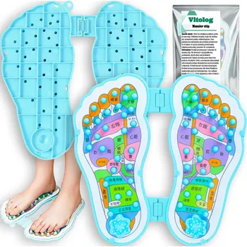 Masážní přístroj Masážní podložka Vitolog, akupresurní podložka, fakírská podložka, ruční váleček - modrá