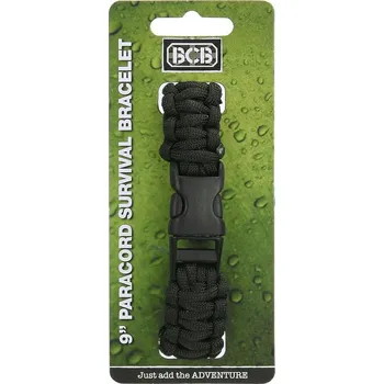 Vybavení pro přežití Vojenský PARACORD náramek BCB black