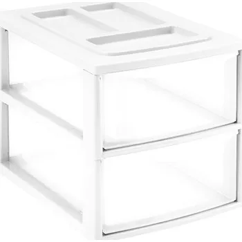 Úložný box HEIDRUN Pořadač A4 2 šuplíky bílý