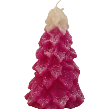 Svíčka Svíčka STROMEK JMELÍ - třpyt ledově magenta