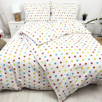 Povlečení Krepové povlečení Puntíky malé Zapínání: knoflík, Velikost polštáře: 50x70, Velikost přikrývky: 140x260