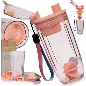 Láhev Tritanový šejkr Majestic Sport Shaky 400 ml Růžový