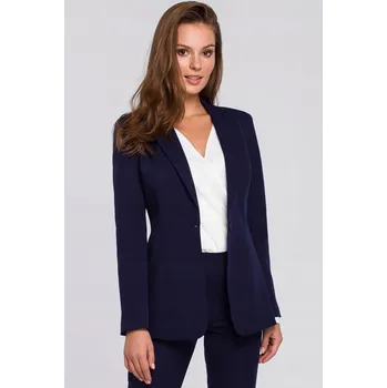 Podprsenka DÁMSKÁ SAKO STYLOVÁ VYPASOVANÁ PŘEHOZOVÁ BUNDA, MODRÁ, 38 M